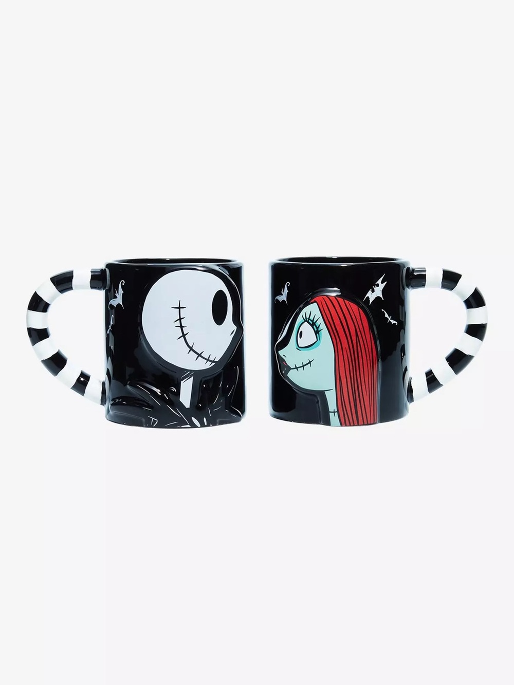 Disney The Nightmare Before Christmas Jack and Sally Embossed Mug Set